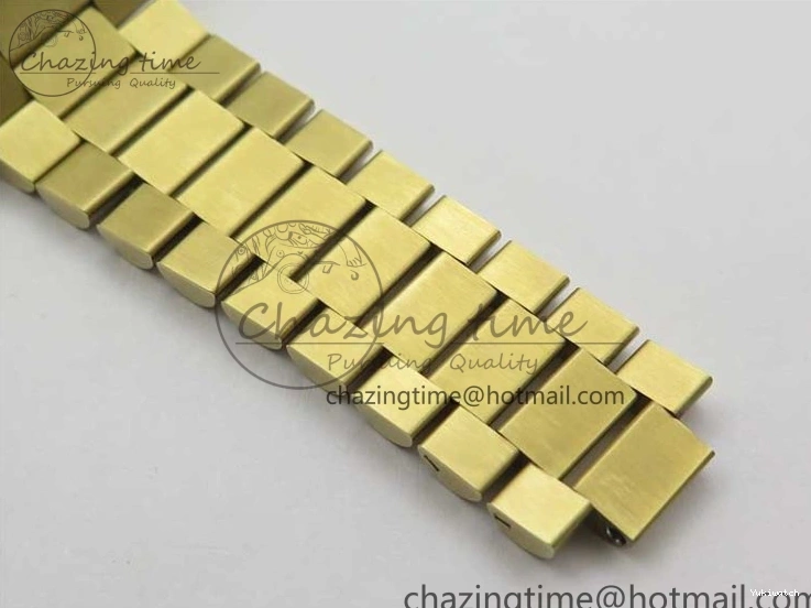 Black 40mm YG 228239 904 Version YG Bracelet Dial Markers BP A2836 Stick New Day-Date Dial on President 0420